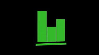 dengeleyici finansman pazarlama fikri yeşil set simgesi 3d illüstrasyon rotasyonu