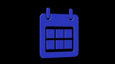 Takvim tarihi mavi set 3d resim döndürmesi