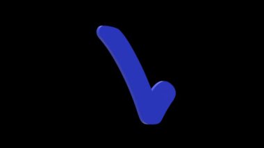 evet pozitif doğru iyi onaylanmış mavi set simgesi 3d illüstrasyon rotasyonu