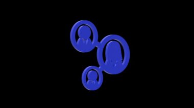 Kişi ağ iş mavi set 3d illüstrasyon rotasyonu