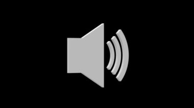 ses hacmi beyaz set simgesi 3d çizim döndürmesi