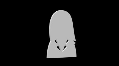 Kadın avatar beyaz set simgesi 3D illüstrasyon rotasyonu