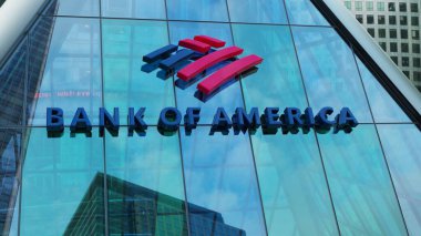 Bank of America modern şehir kulesi şehir merkezindeki ofis şirketleri borsa editörlüğü yapıyor.