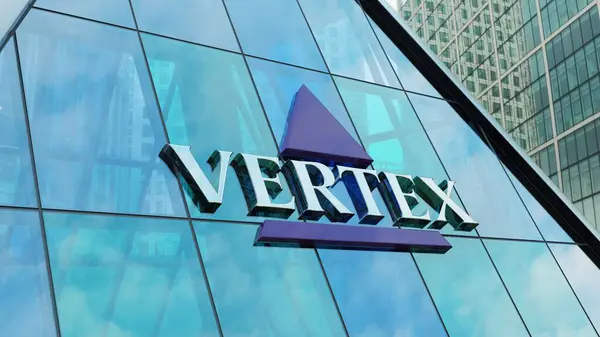 stock image Vertex Pharmaceuticals modern urban tower downtown offices corporation  stocks market editorial