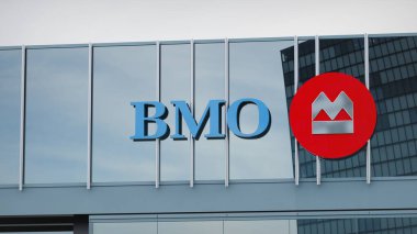 Montreal Borsası Bankası ofis maskesinin logosu üzerine sunulan veriler
