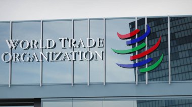 Dünya Ticaret Örgütü WTO Stok verileri ofis cephesi editoryel logosu üzerinde sunuldu