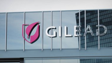 Gilead Sciences Stok verileri ofis ön sayfasının logosu üzerine sunulmuştur.