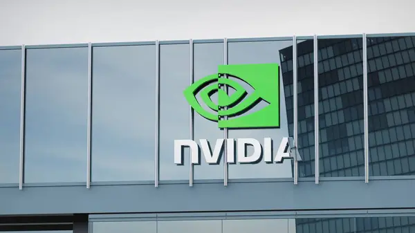 Nvidia Stock Data Presented Logo Office Facade Editorial — Stock Photo, Image