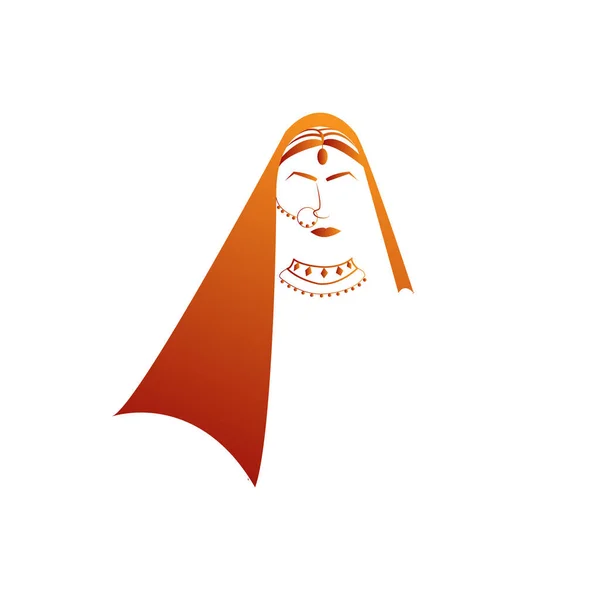 Asyalı gelinin yaratıcı logo vektörü.