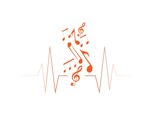 Kalp atışı ve müzik kombinasyonu vektör sanatı.