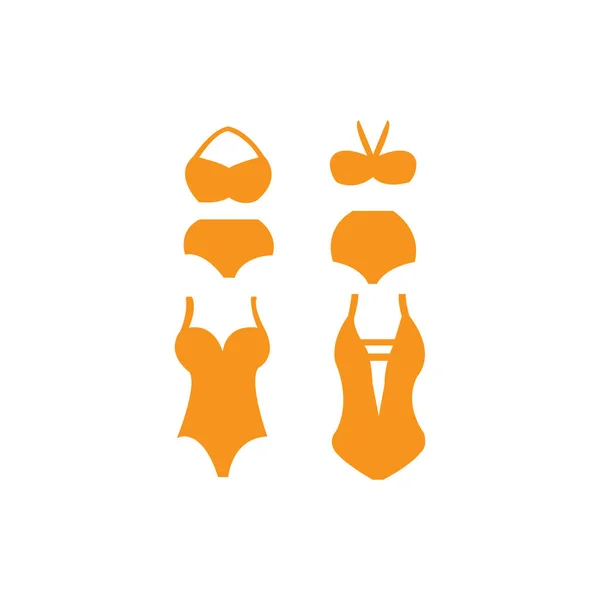 Bikini Vektör Simgesi Ayarla.