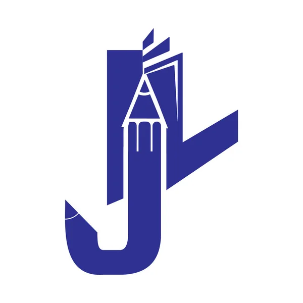 Kitap kalemi yaratıcı logo vektörü.