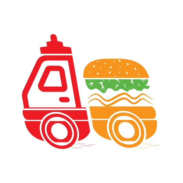 Burger ketçap füzyon yemek kamyonu.
