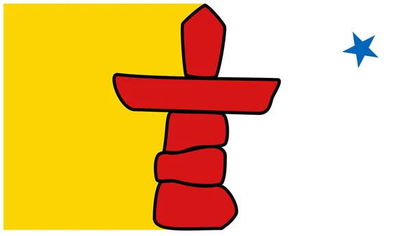 Bandera Vectorial Nunavut Territorio Canadiense Vector Bandera Vectorial Nunavut Territorio — Archivo Imágenes Vectoriales