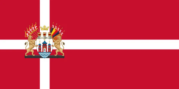 Флаг Копенгагенского Капитала Плотной Векторной Иллюстрации Флаг Копенгагенского Капитала Плотной — стоковый вектор