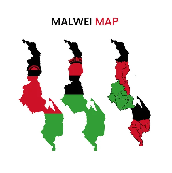 Malawi Karta Vektor Bild Malwei Nationell Karta Symbol Illustration — Stock vektor