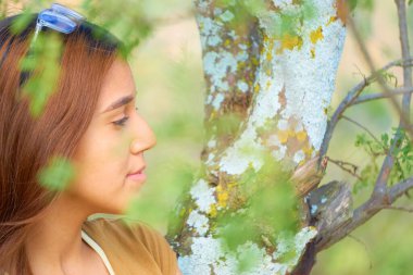 Guatemala 'da mutlu, Latin bir genç kız.