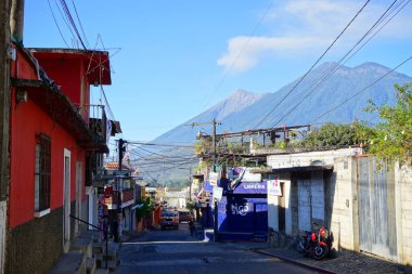 San Antonio Aguas Calientes, Guatemala - cerca 2023: Antigua Guatemala yakınlarındaki köy manzarası