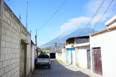 San Antonio Aguas Calientes, Guatemala - cerca 2023: Antigua Guatemala yakınlarındaki köy manzarası