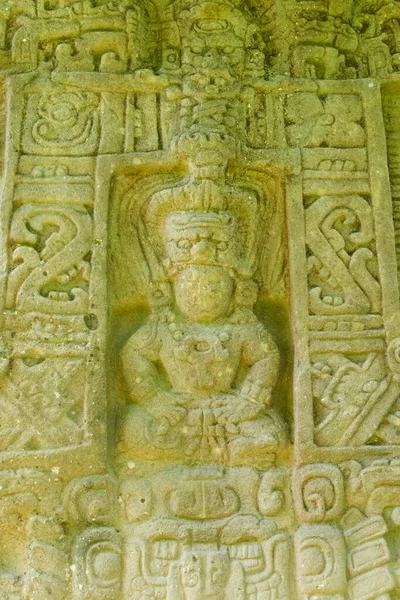 Maya Stenmonument Vid Quirigua Arkeologiska Platsen Guatemala — Stockfoto