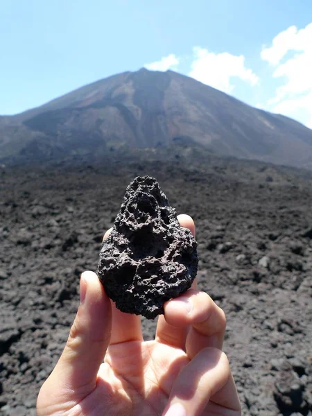 Wanderung Zum Vulkan Pacaya Mit Vulkangestein Guatemala — Stockfoto