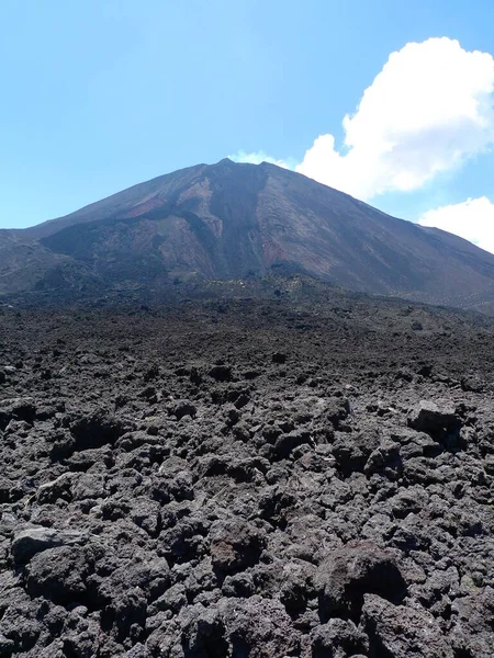 stock image Pacaya volcano hiking tour with volcanic rocks in Guatemala