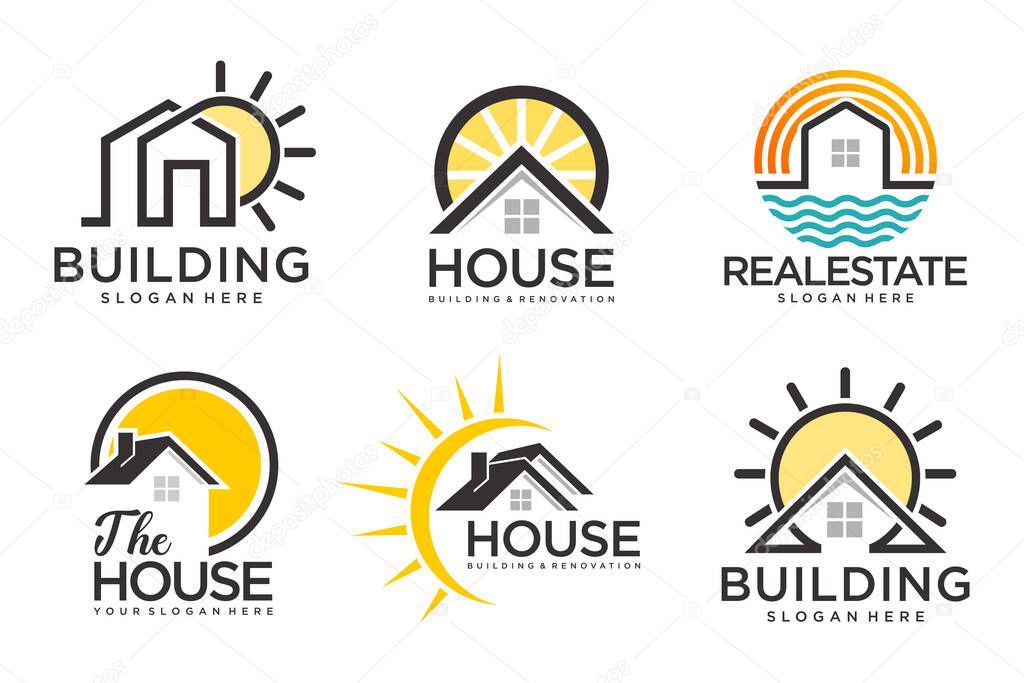 Real Estate Logo, house logo and building logo icon set .design template vector illustration