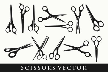 Makas logosu seti, Logo Tipi veya Grafik Tasarım Elemanı.