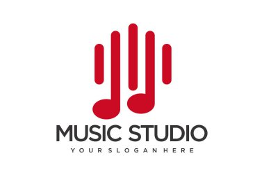ev müziği logo tasarım vektörü