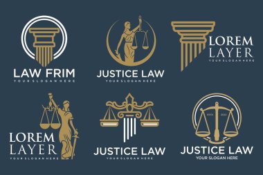 Avukat Logo Şablonu vektör sembolünü belirle