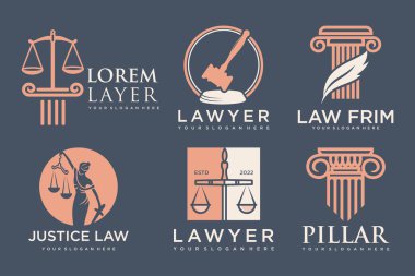 Avukat Logo Şablonu vektör sembolünü belirle