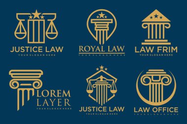 Hukuk logosu ve simge tasarım şablonunu ayarla
