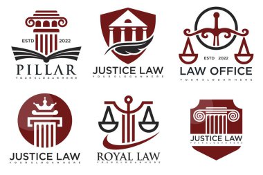 Avukat Logo Şablonu vektör sembolünü belirle