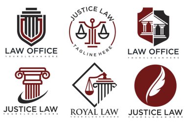 Avukat Logo Şablonu vektör sembolünü belirle