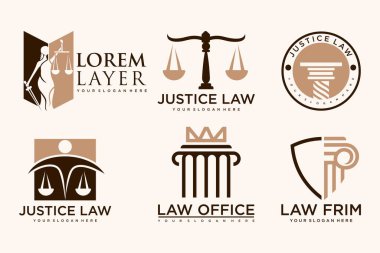 Hukuk logosu ve simge tasarım şablonunu ayarla