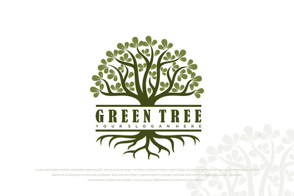 Tree vector icon. Nature trees vector illustration logo design.