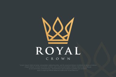 Crown Logo Tasarım Vektör Şablonu. Kraliyet, lüks sembol.