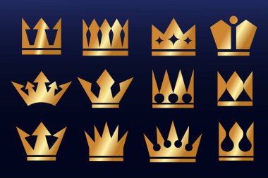 Crown Logo Tasarım Vektörü. Kraliyet, Kral Kraliçe lüks sembol.