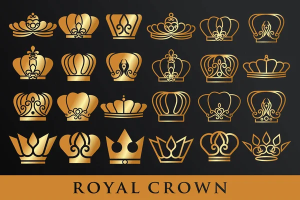 Klasik Crown Logosu Kraliyet Kral Kraliçesi soyut Logo tasarım şablonu.