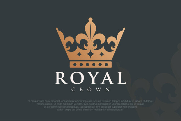 Vintage Crown Logo Royal King Queen abstract Logo design vector template.