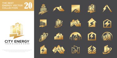 Ev Enerjisi Logosu Tasarımı. Güç Simgesi Sembolü. vektör Resimleri