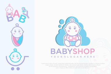 Bebek vektör illüstrasyonlu Çocuk Bakımı logosu