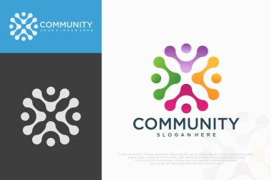 Takım çalışması logosu işi soyut. vektör illüstrasyonu