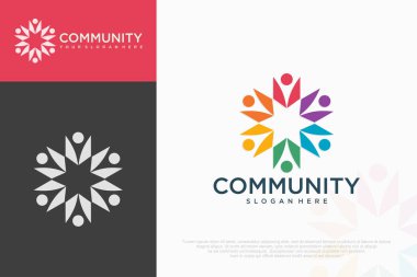 Takım çalışması logosu işi soyut. vektör illüstrasyonu