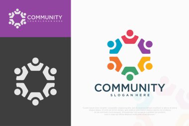 Takım çalışması logosu işi soyut. vektör illüstrasyonu