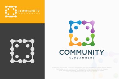 yaratıcı renkli sosyal grup logoları ve kartvizitleri