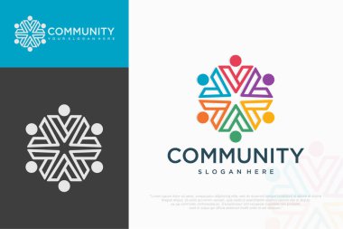 Takım çalışması logosu işi soyut. vektör illüstrasyonu