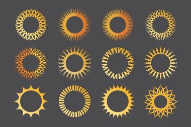 Logo tasarımı güneş modern basit şablon. simge vektör illüstrasyonunu ayarla