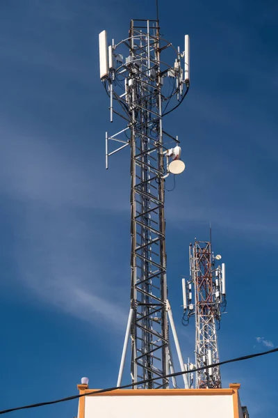 Telecommunication Tower Cellular Base Station Base Transceiver Station Wireless Communication — Stock Photo, Image