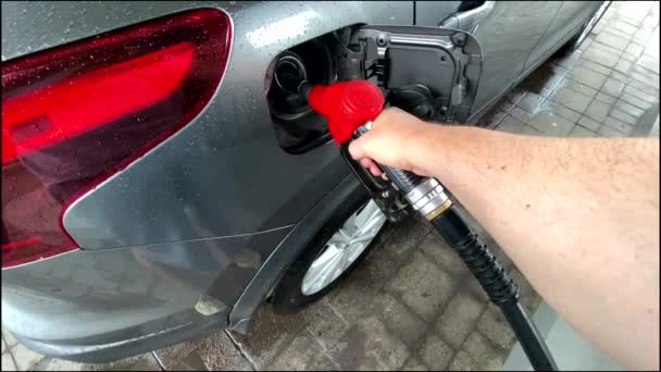 Alimentarea Mașinii Benzină Aproape Benzinărie — Videoclip de stoc